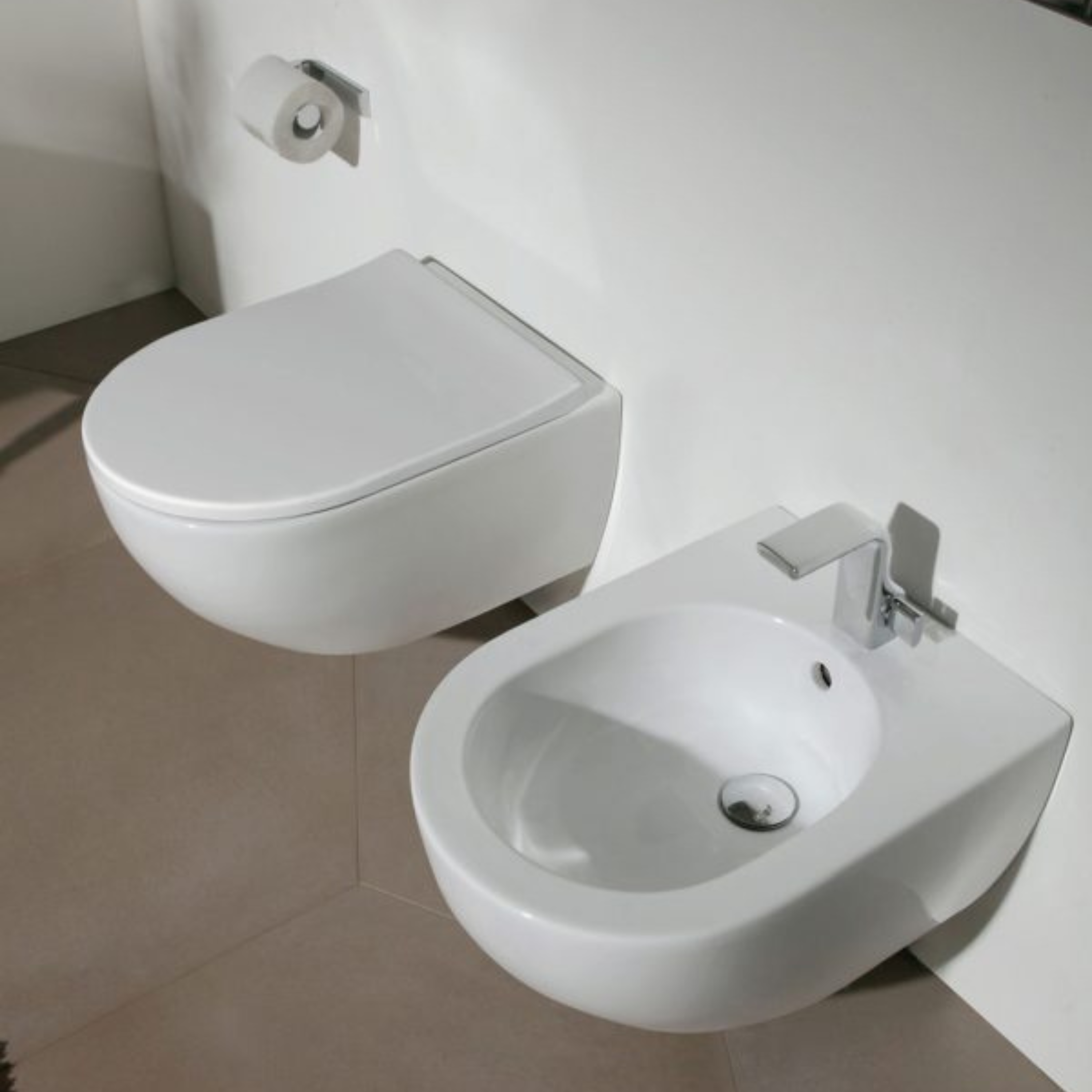 FLAMINIA MINIAPP GOCLEAN WC suspendu sans bride blanc mat LATTE