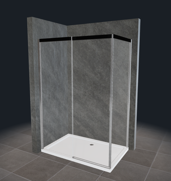 Porte coulissante DUKA ACQUA R5000 1400 mm + paroi latérale 900