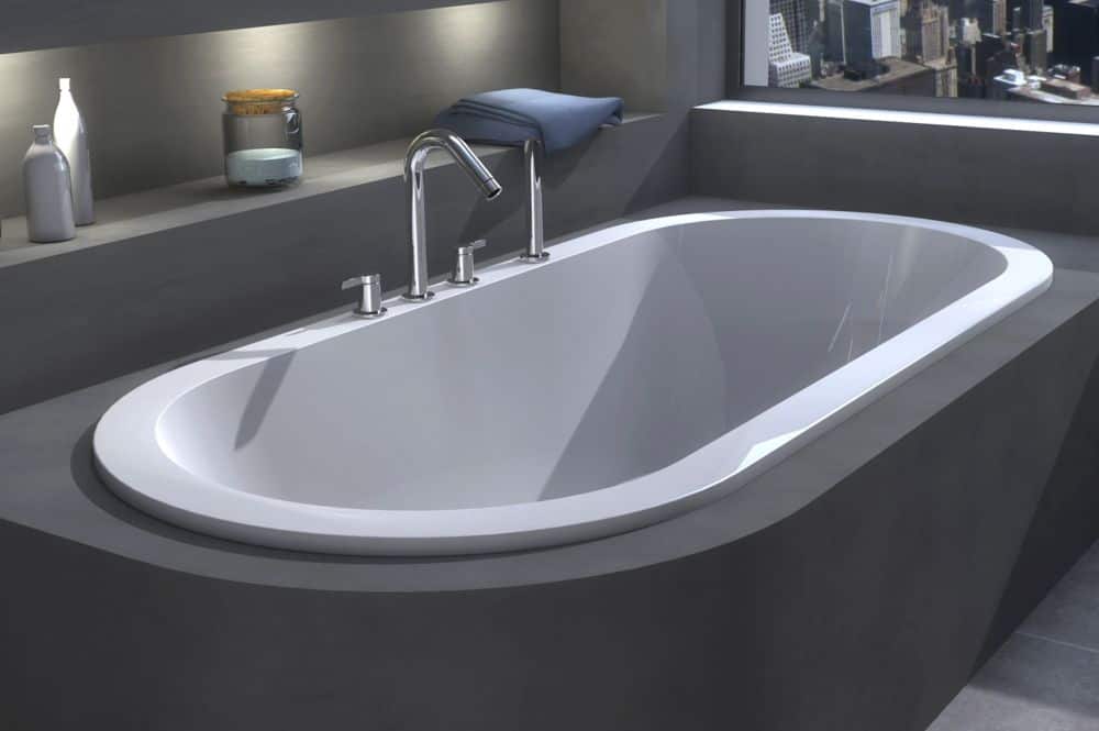 Watergame city - inbouw/onderbouw bad - 170x85cm - glanzend wit