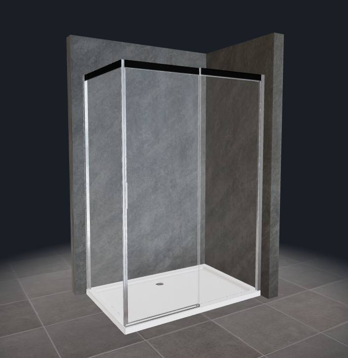 Porte coulissante DUKA ACQUA R5000 1400 mm + paroi latérale 900