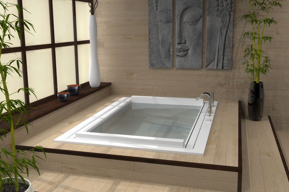WATERGAME LOTUS INBOUWBAD 200X140CM - GLANZEND WIT